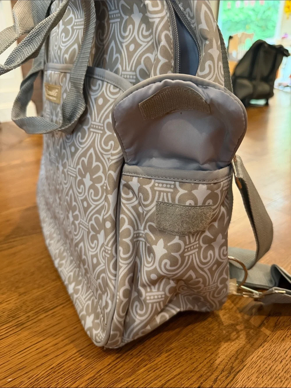 Bumble Brittany Diaper Bag Blue Filigree